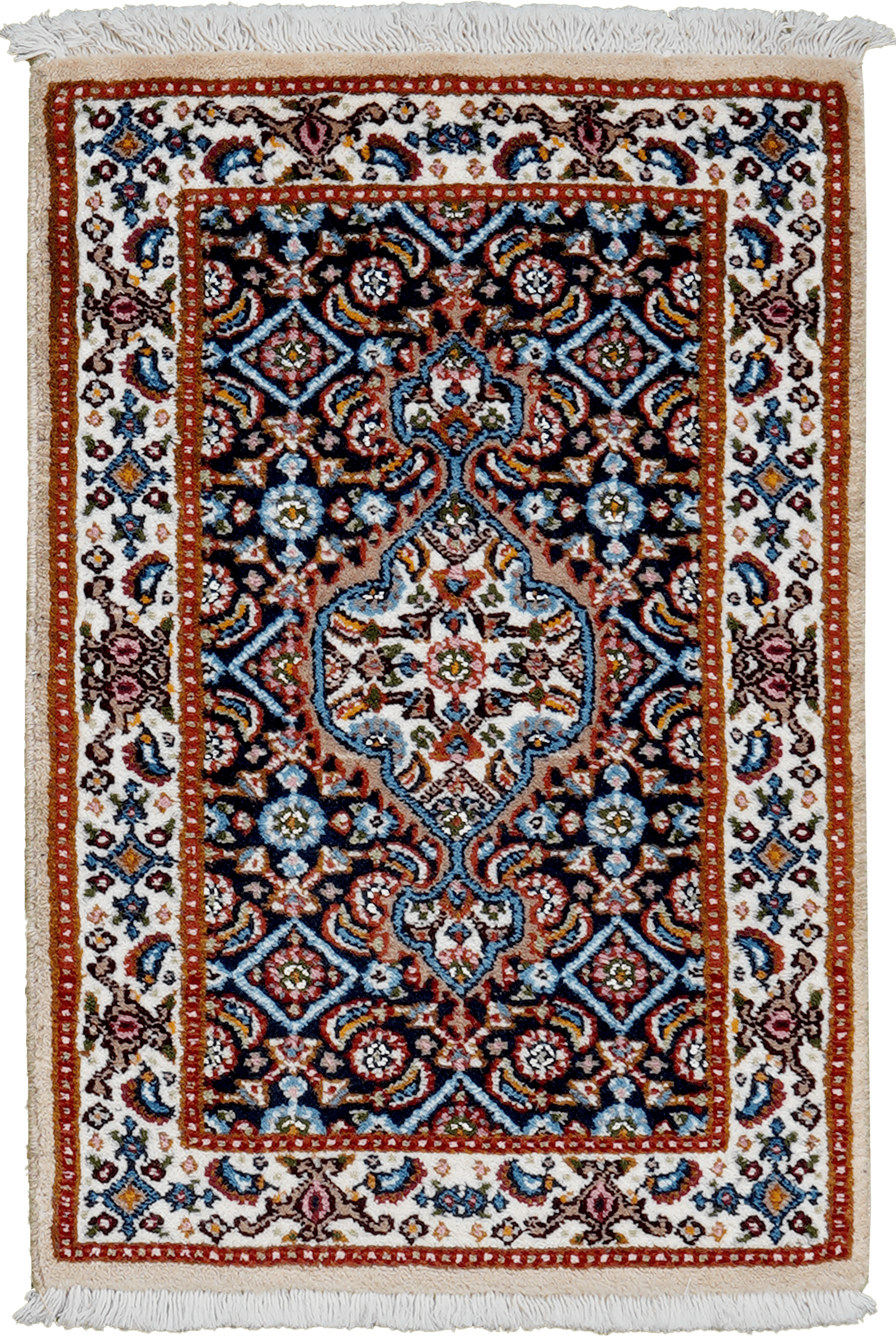 Moud Mahi — Hand-knotted, 39x60 cm, Blue, 100% Virgin Wool | Main view
