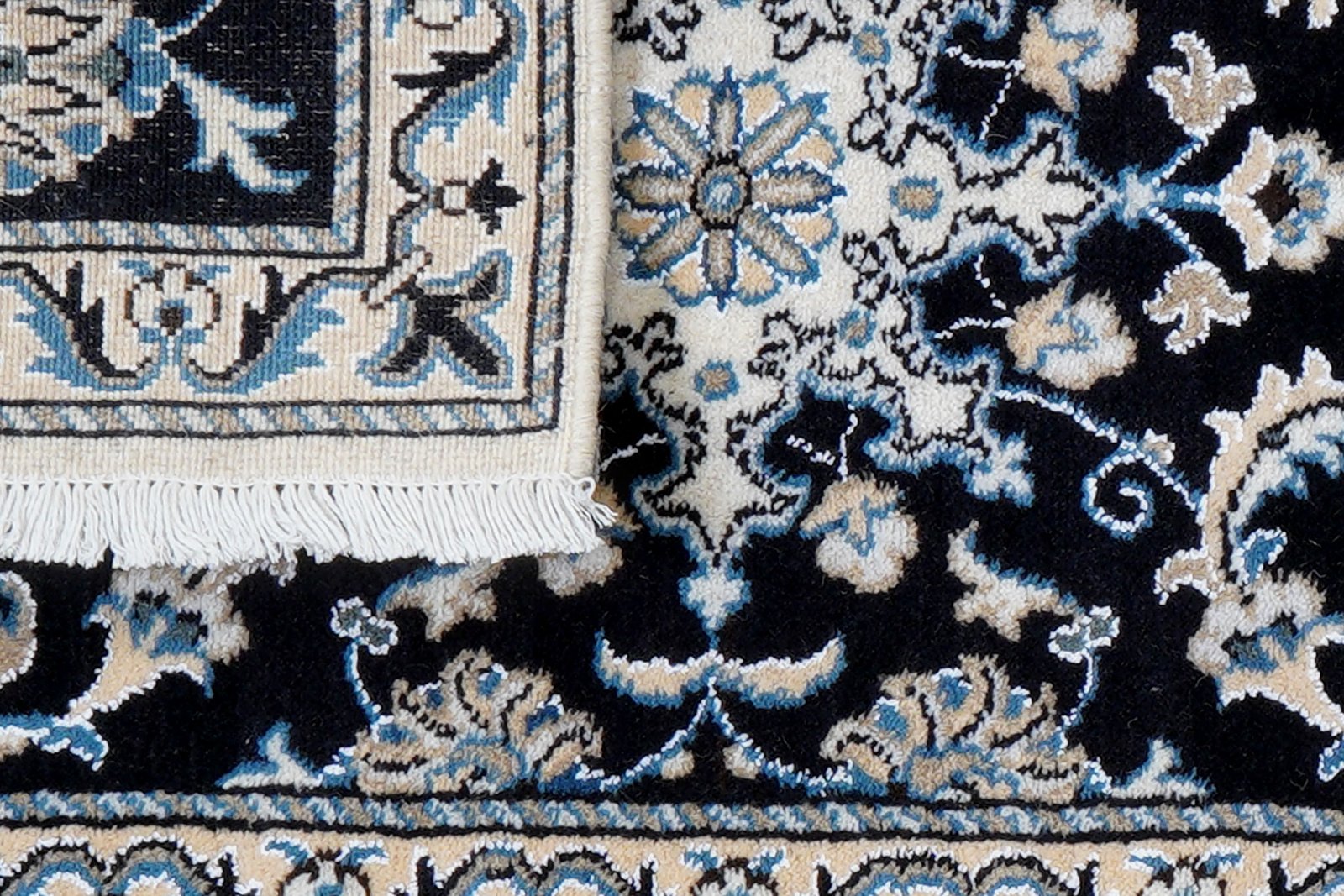 Nain 12La — Hand-knotted, 58x87 cm, Blue, 100% Virgin Wool | View 7