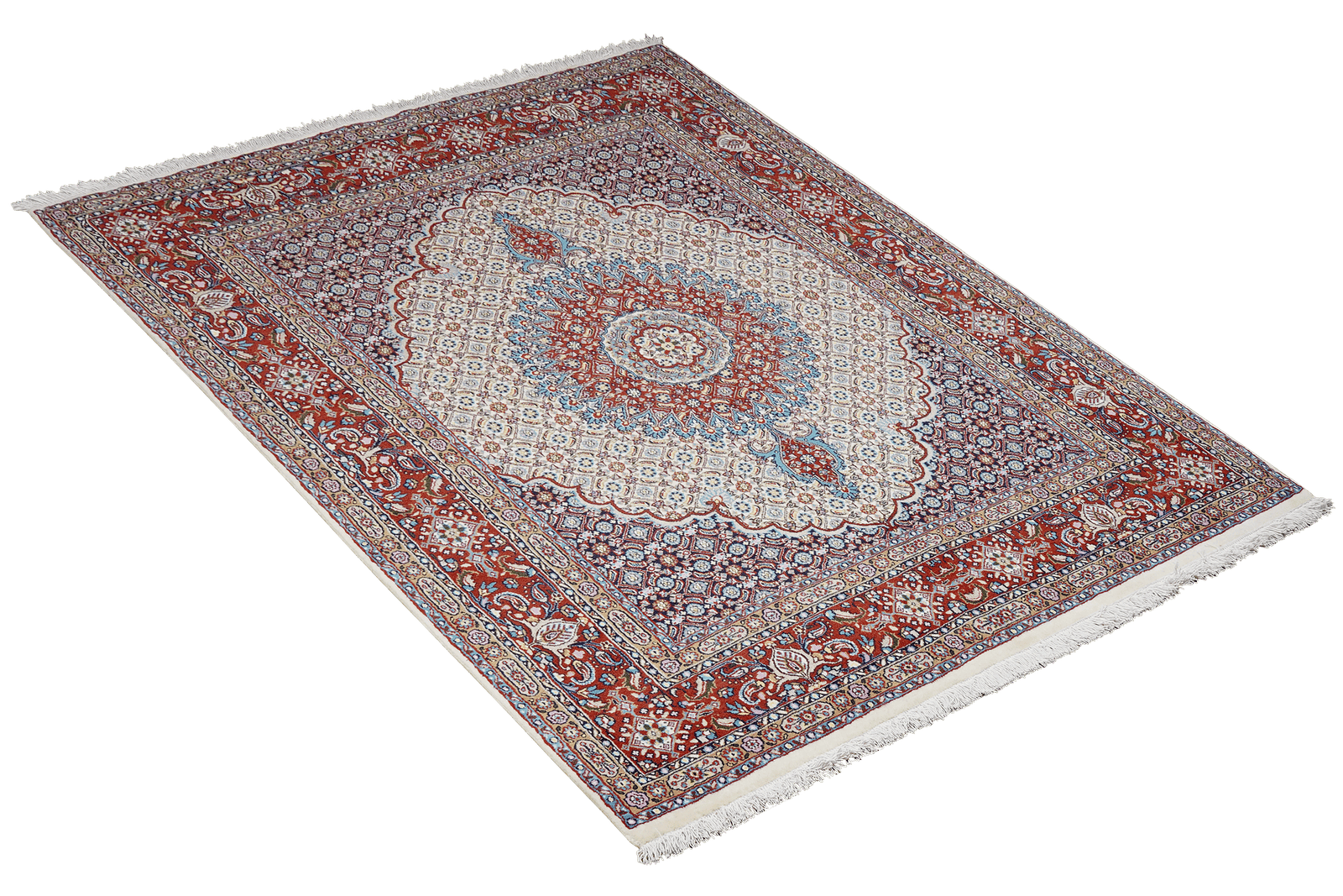 Moud Mahi — Hand-knotted, 150x195 cm, Beige, 100% Virgin Wool | View 4