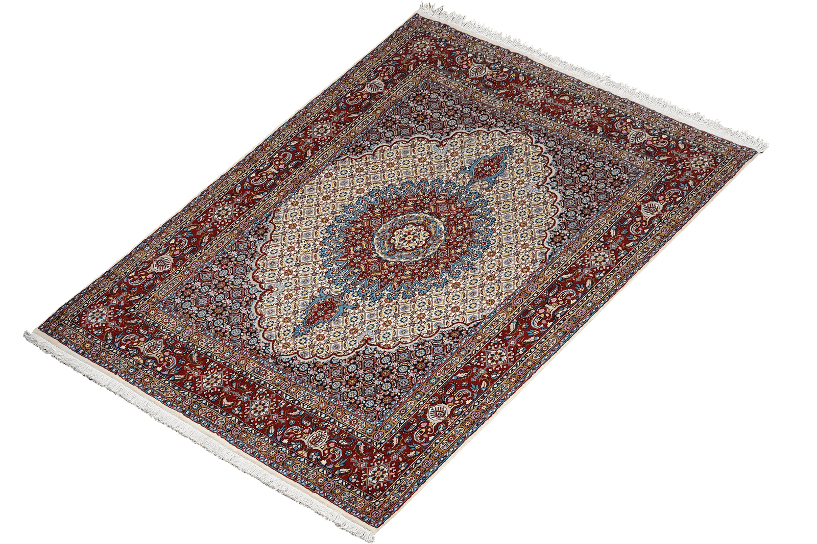 Moud Mahi — Hand-knotted, 150x195 cm, Beige, 100% Virgin Wool | View 5