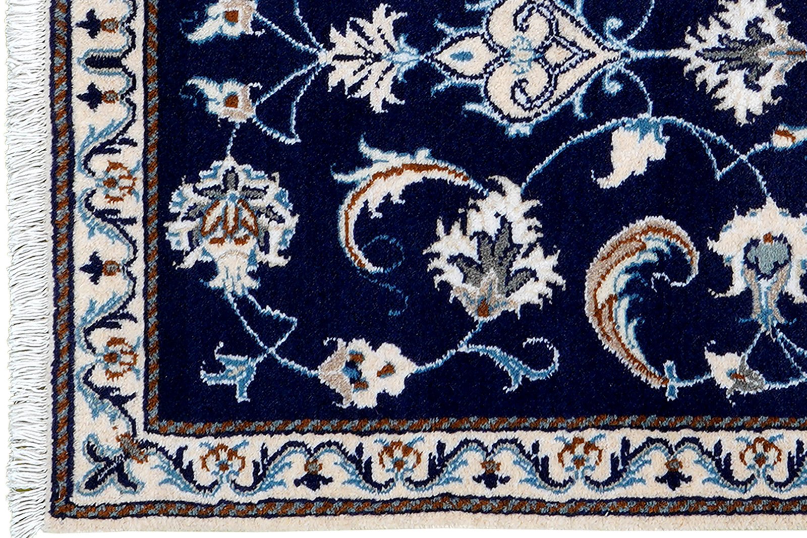 Nain 12La — Hand-knotted, 68x140 cm, Blue, 100% Virgin Wool | View 3