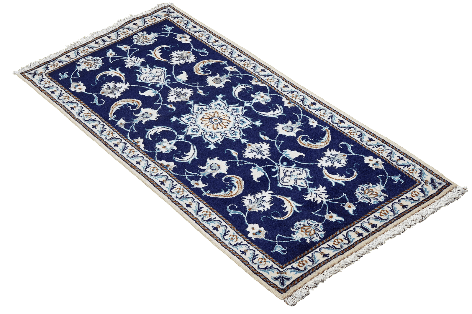Nain 12La — Hand-knotted, 68x140 cm, Blue, 100% Virgin Wool | View 4