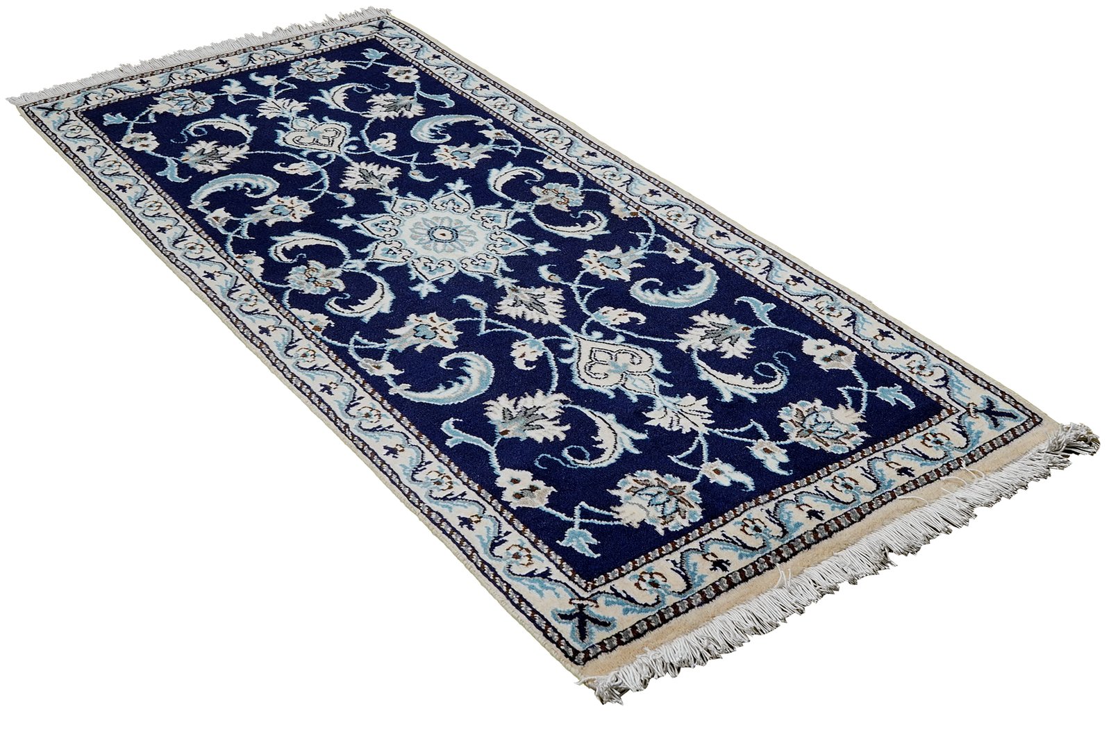Nain 12La — Hand-knotted, 68x136 cm, Blue, 100% Virgin Wool | View 4