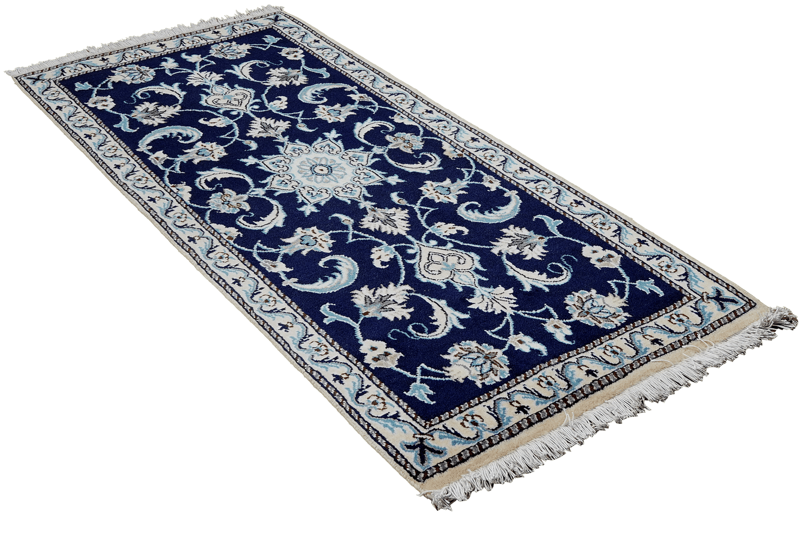 Nain 12La — Hand-knotted, 68x136 cm, Blue, 100% Virgin Wool | View 4