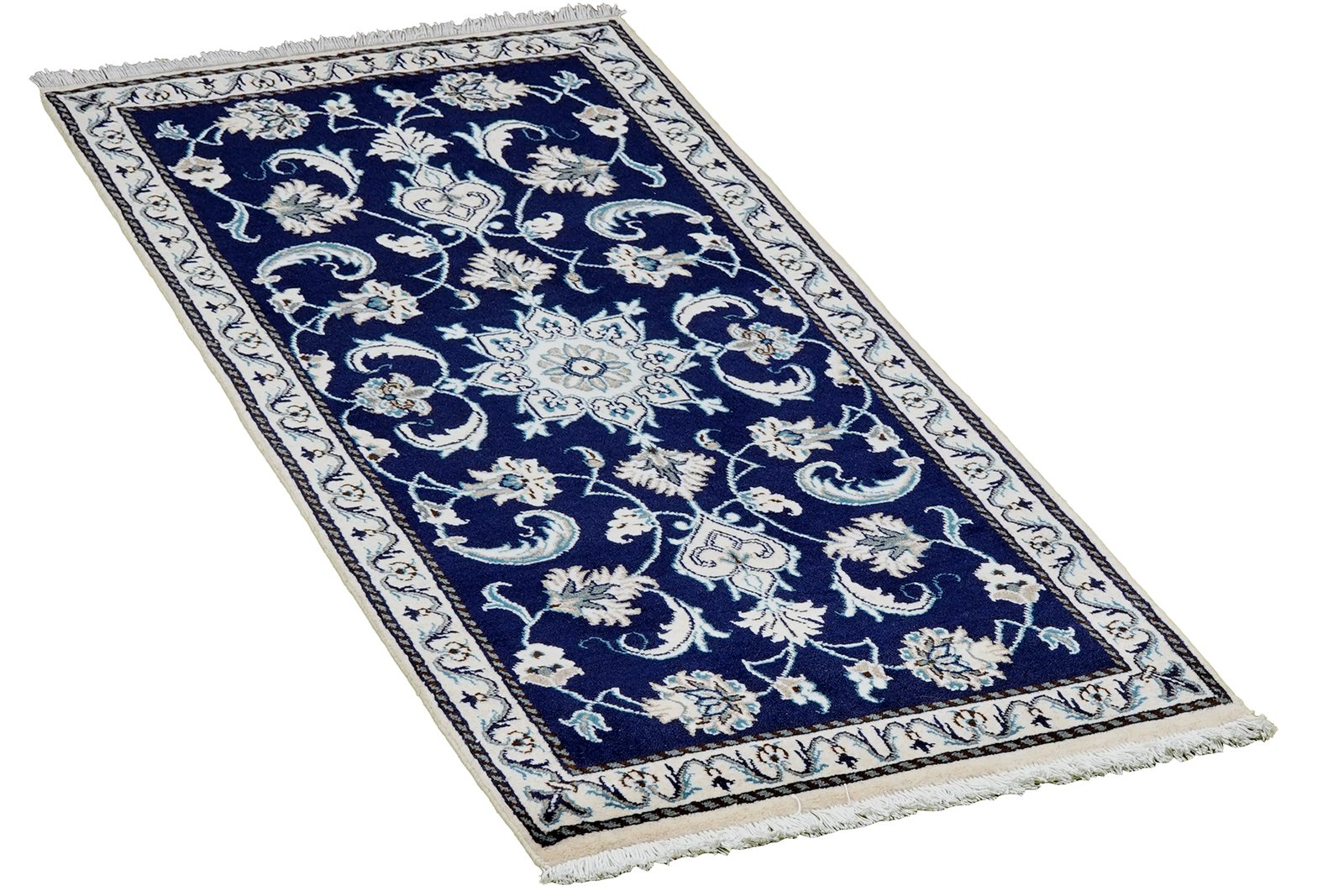 Nain 12La — Hand-knotted, 66x132 cm, Blue, 100% Virgin Wool | View 4