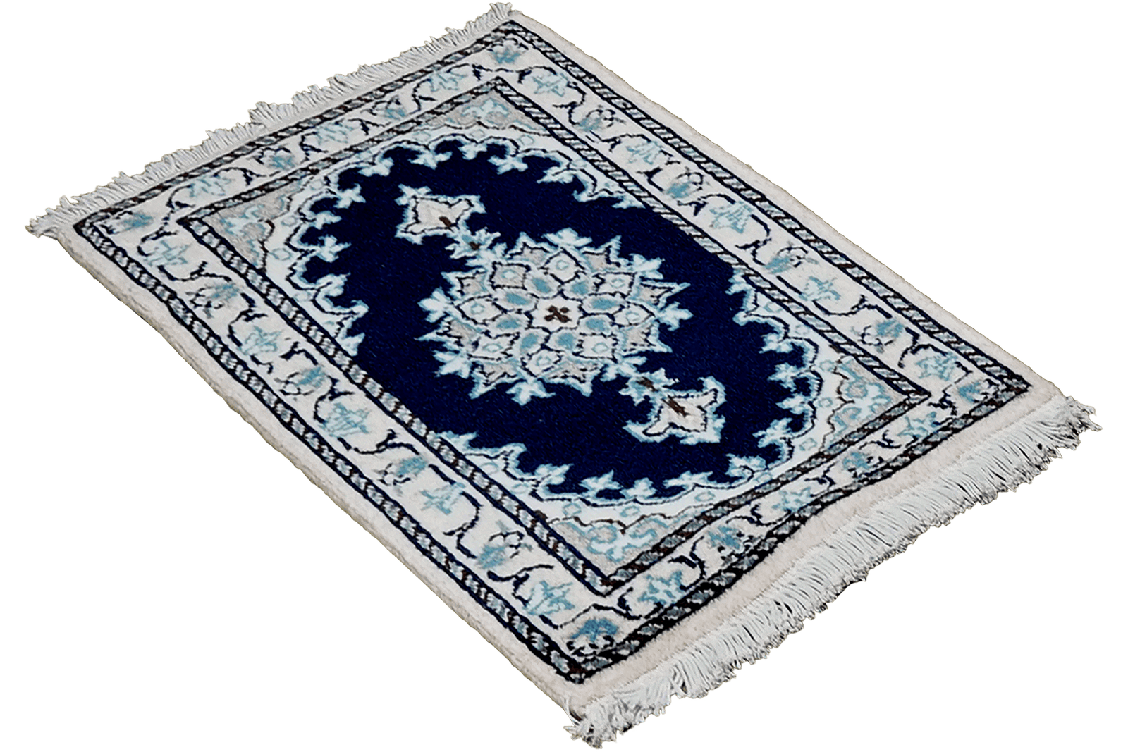 Nain 12La — Hand-knotted, 39x60 cm, Blue, 100% Virgin Wool | View 4