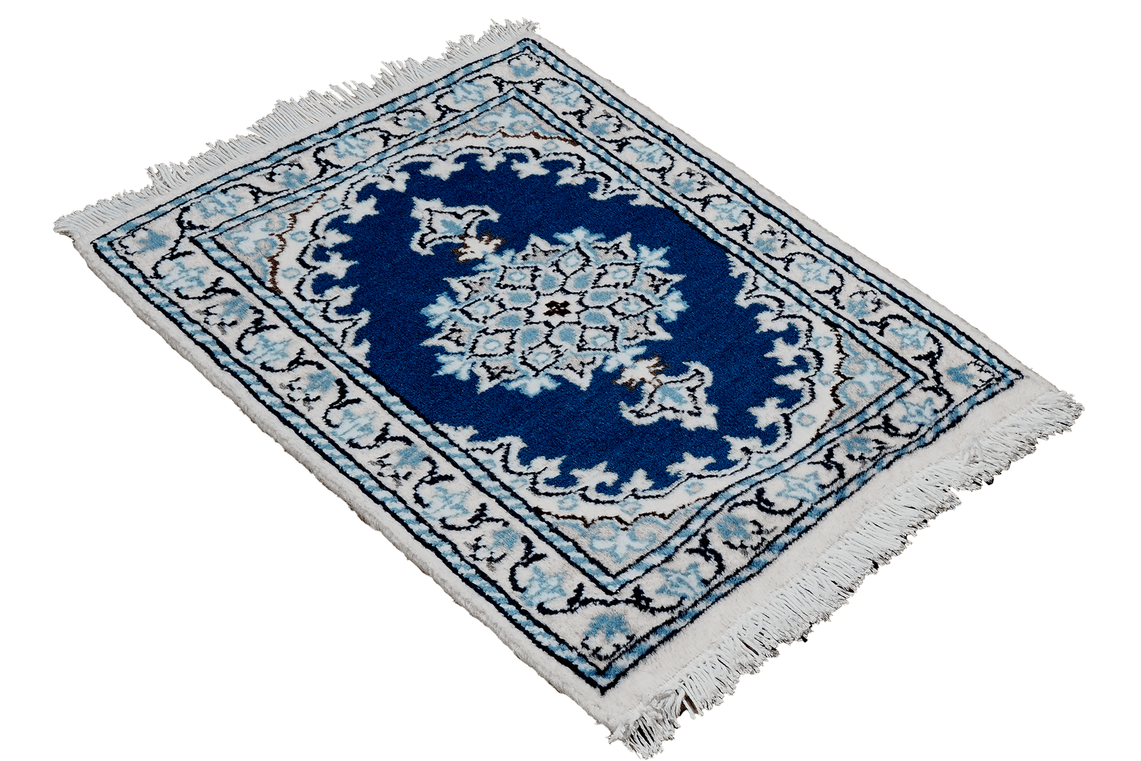Nain 12La — Hand-knotted, 40x56 cm, Blue, 100% Virgin Wool | View 4