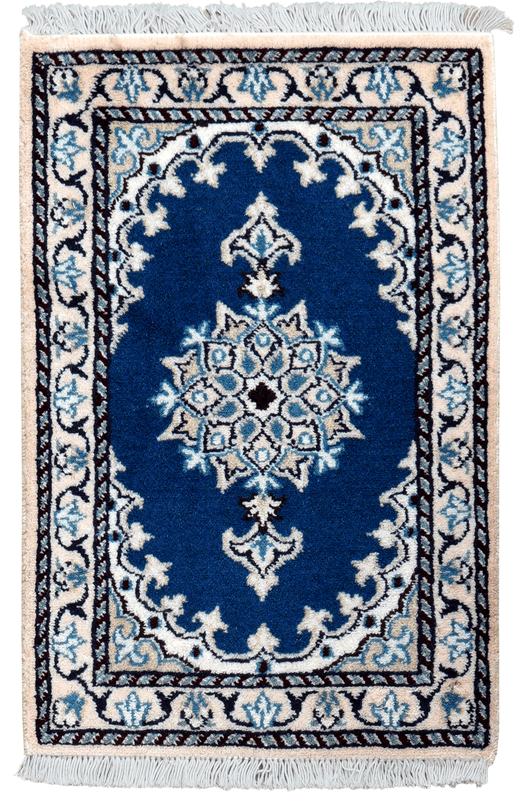 Nain 12La — Hand-knotted, 39x59 cm, Blue, 100% Virgin Wool | Main view