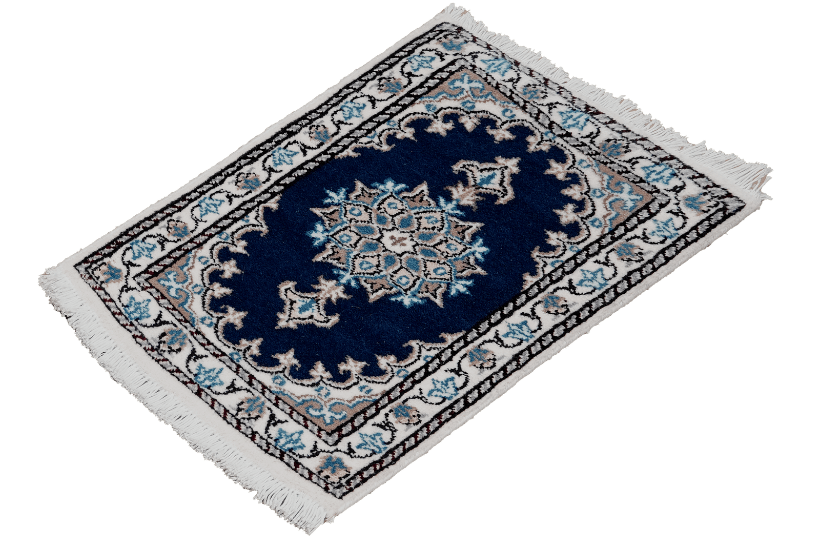Nain 12La — Hand-knotted, 36x60 cm, Blue, 100% Virgin Wool | View 5