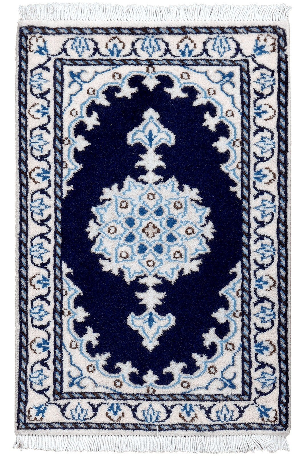 Nain 12La — Hand-knotted, 40x62 cm, Blue, 100% Virgin Wool | Main view