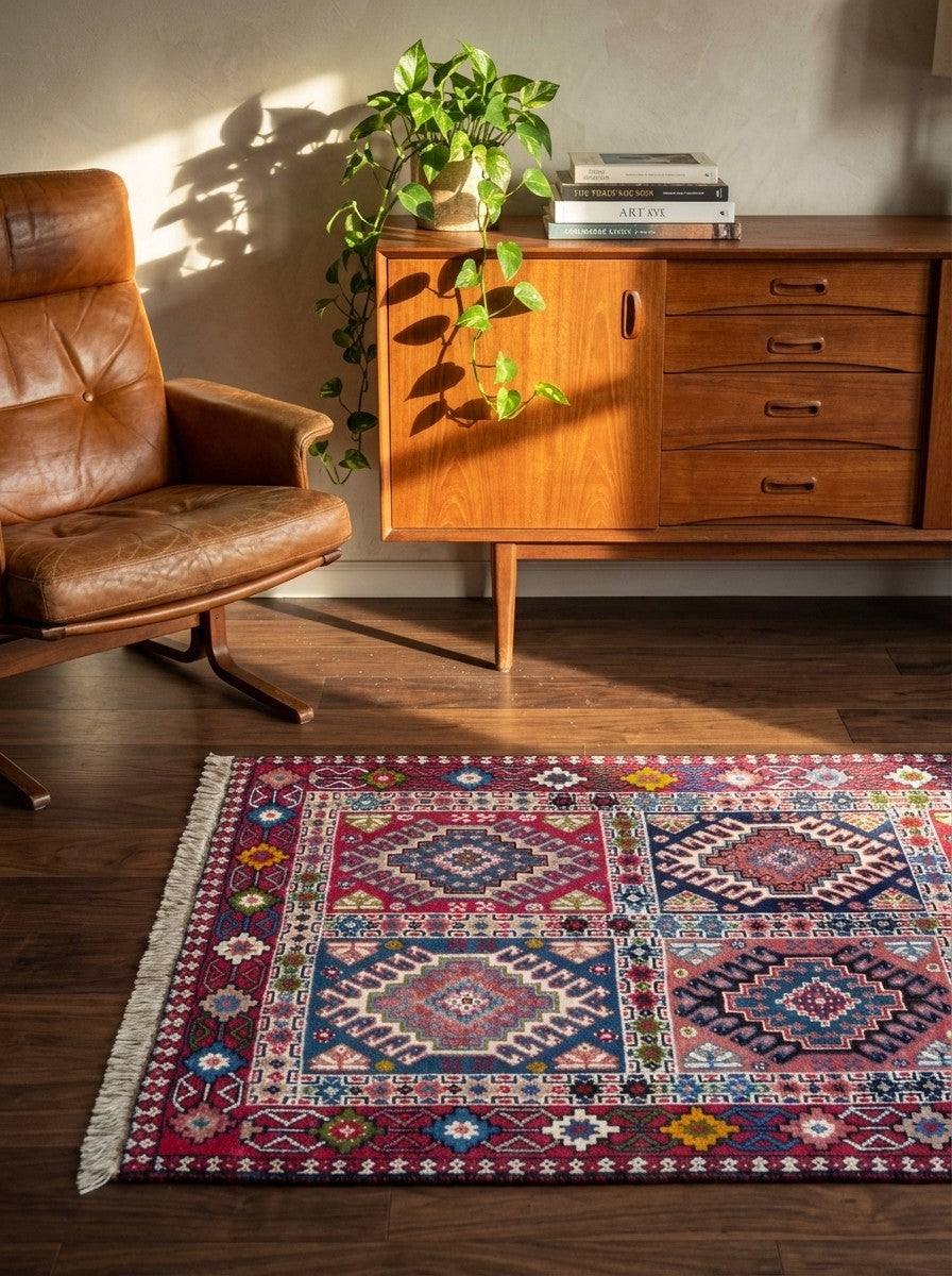 Yalameh — Hand-knotted, 80x126 cm, Multicolor, 100% Virgin Wool | Back view