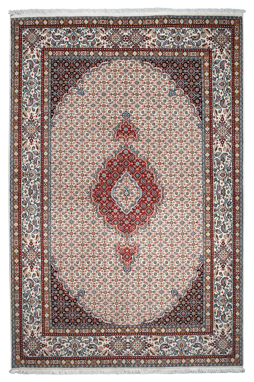 Moud Mahi — Hand-knotted, 155x233 cm, Beige, 100% Virgin Wool | Main view