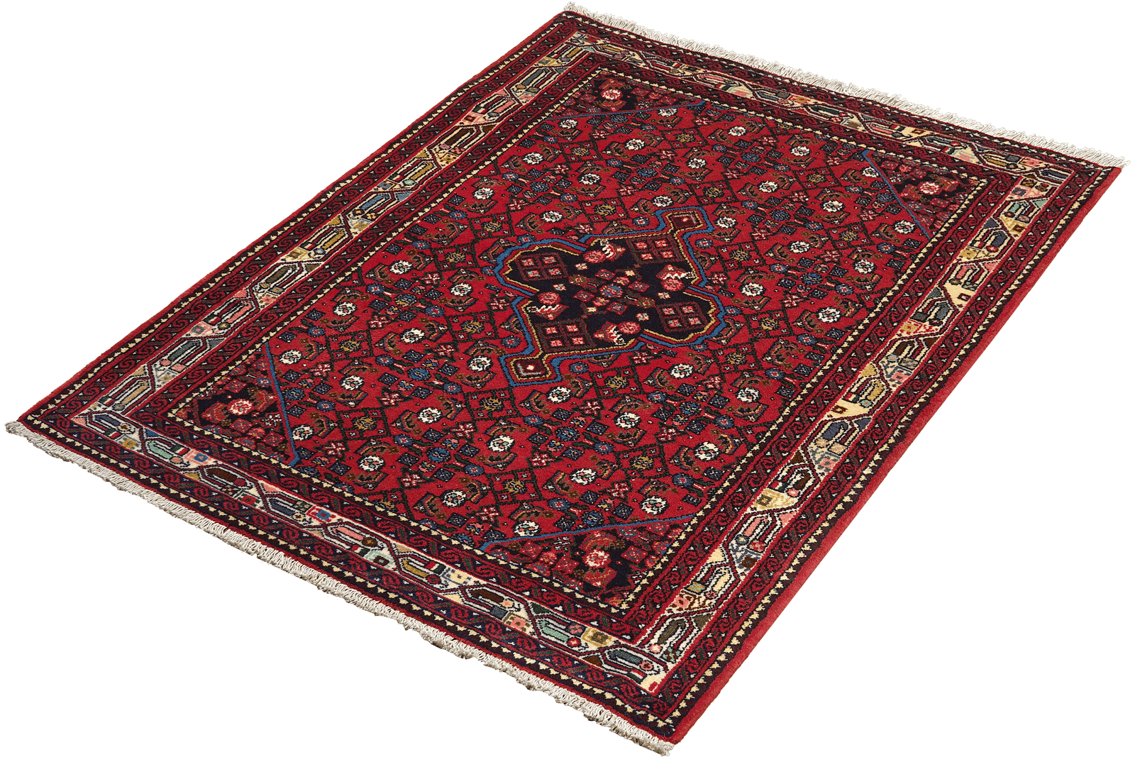 Assadabad — Hand-knotted, 113x163 cm, Red, 100% Virgin Wool | View 5