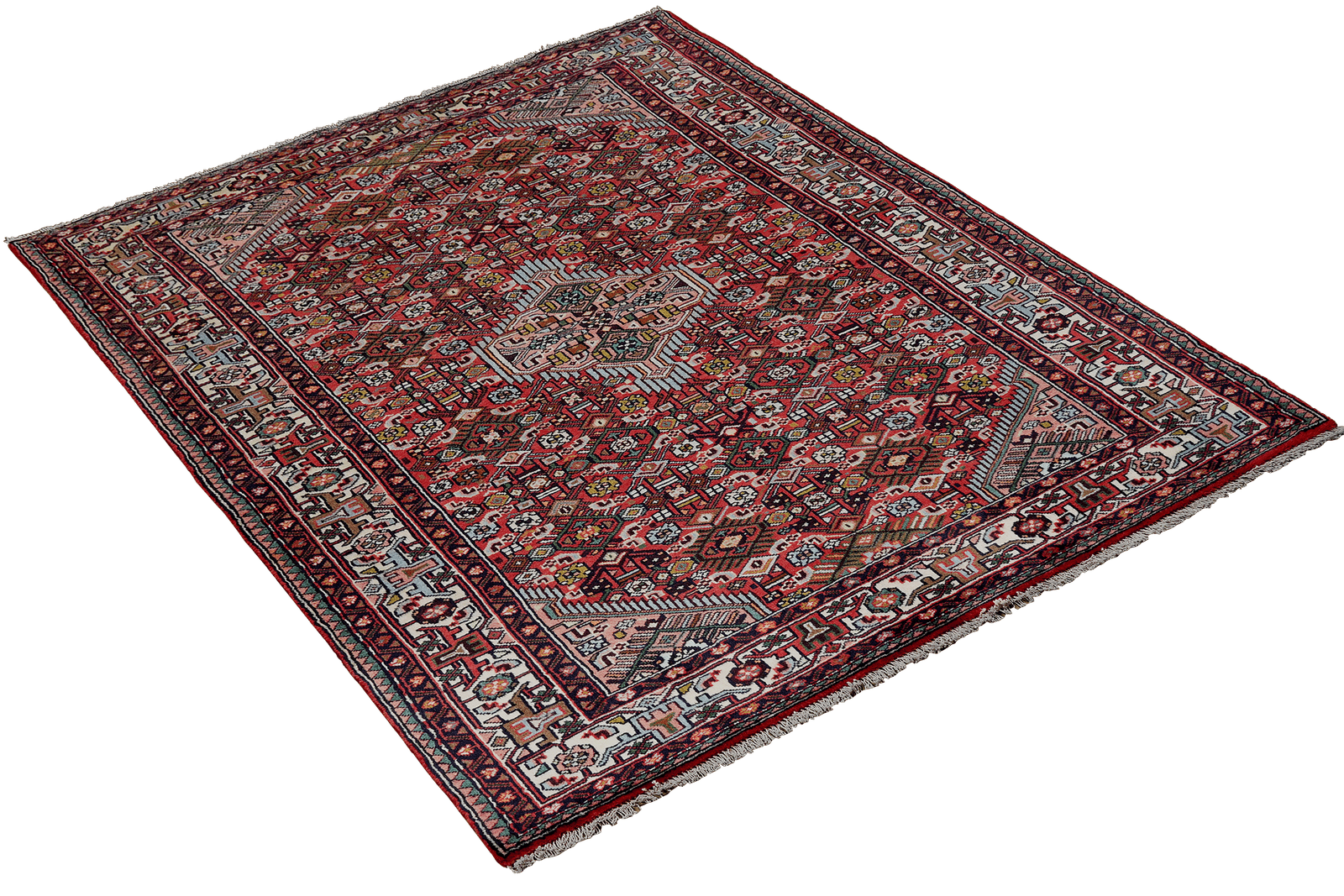 Assadabad — Hand-knotted, 127x200 cm, Red, 100% Virgin Wool | View 4