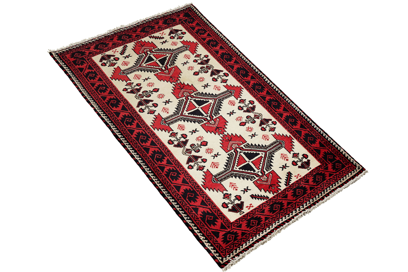 Belutch — Hand-knotted, 109x185 cm, Beige, 100% Virgin Wool | View 4