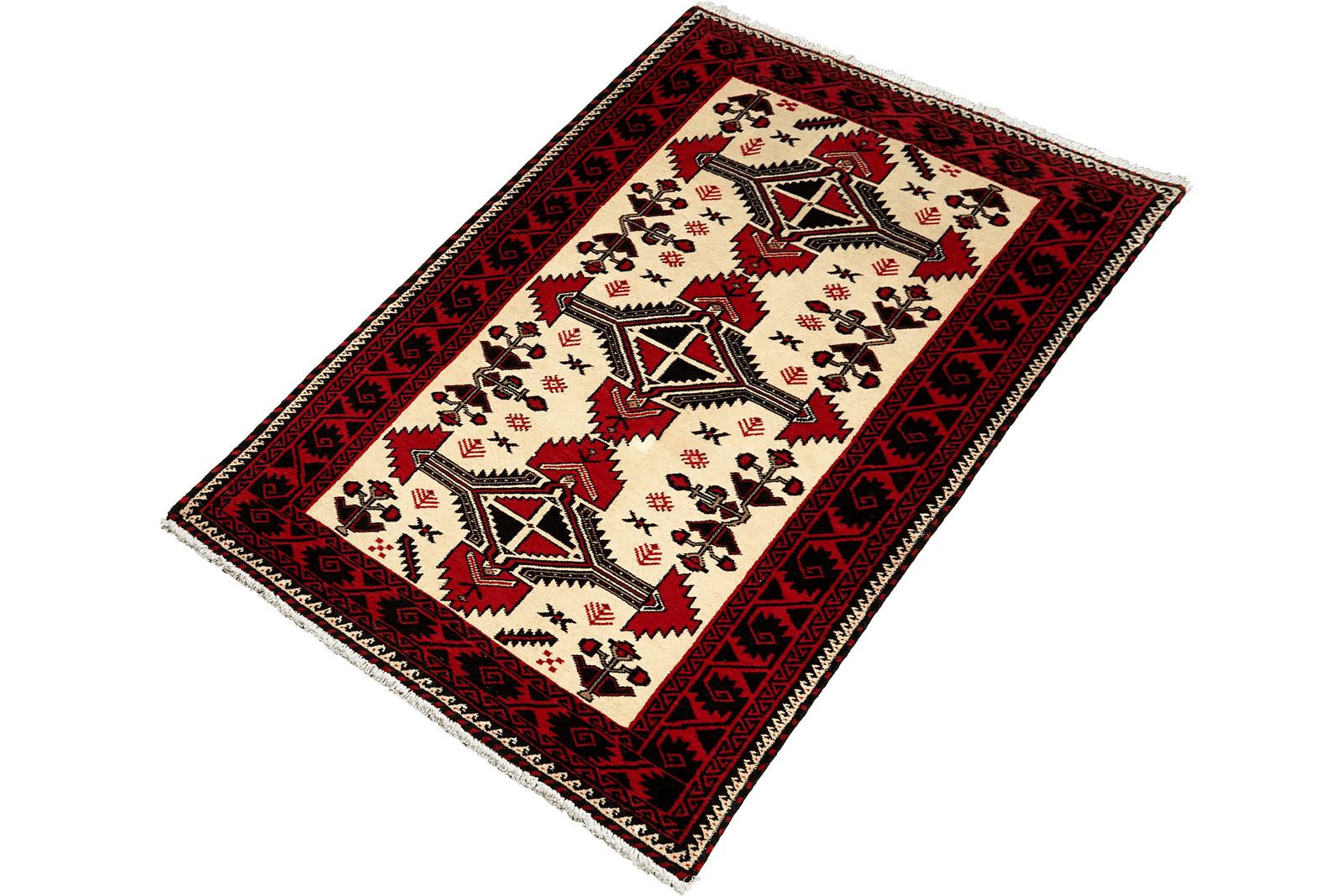 Belutch — Hand-knotted, 109x185 cm, Beige, 100% Virgin Wool | View 5