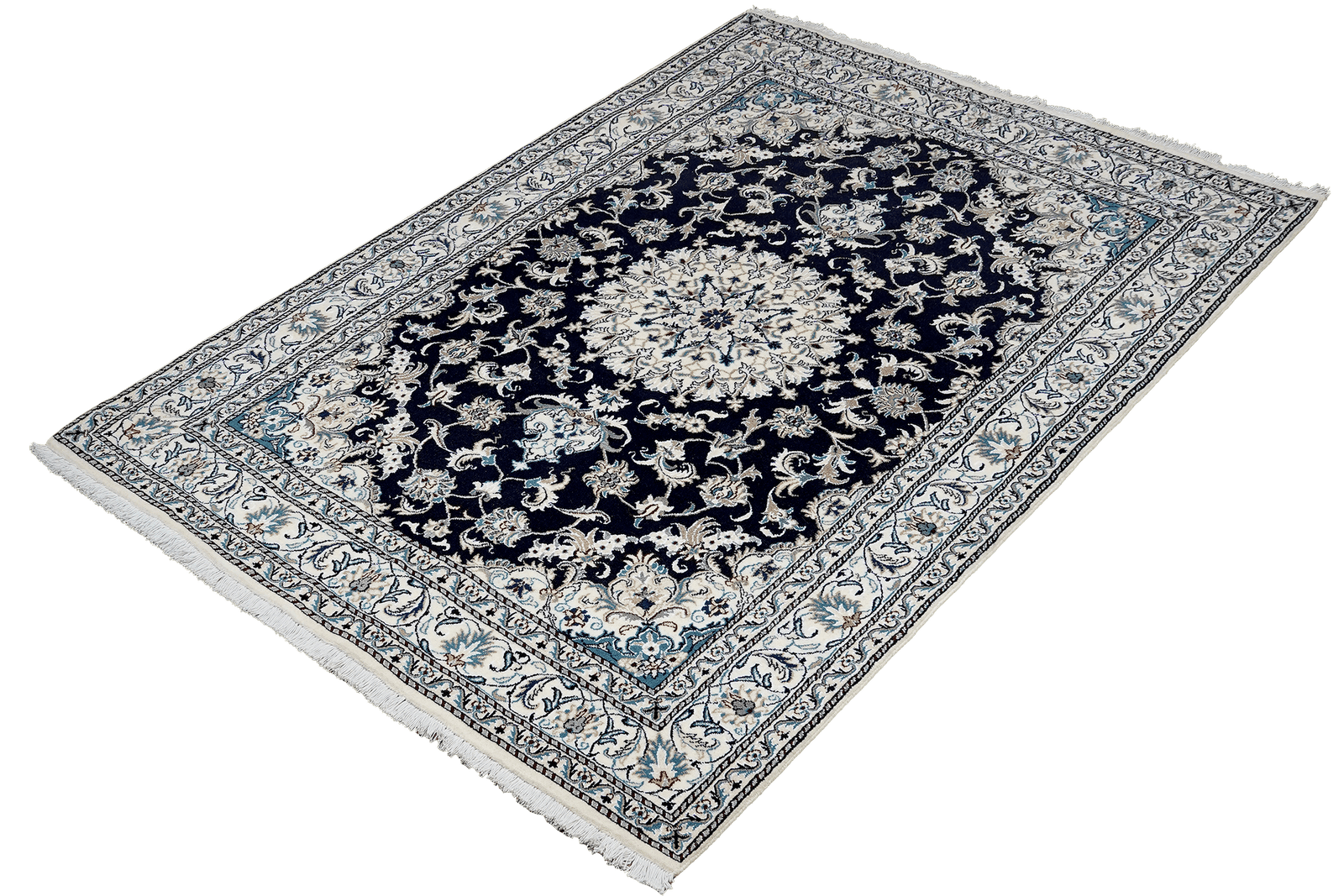 Nain 12La — Hand-knotted, 164x233 cm, Blue, 100% Virgin Wool | View 5