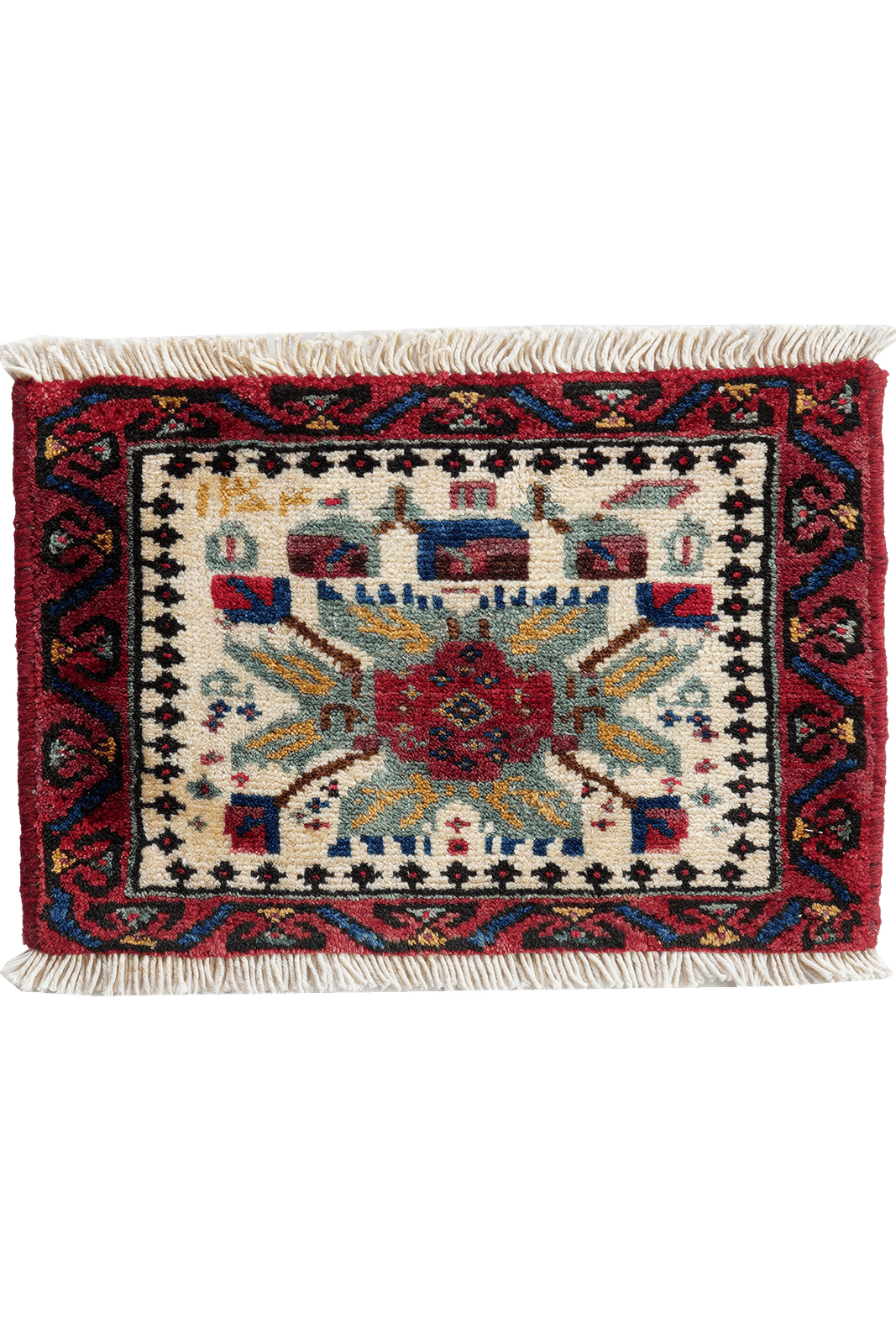 Afshar — Hand-knotted, 41x29 cm, Beige, 100% Virgin Wool | Main view