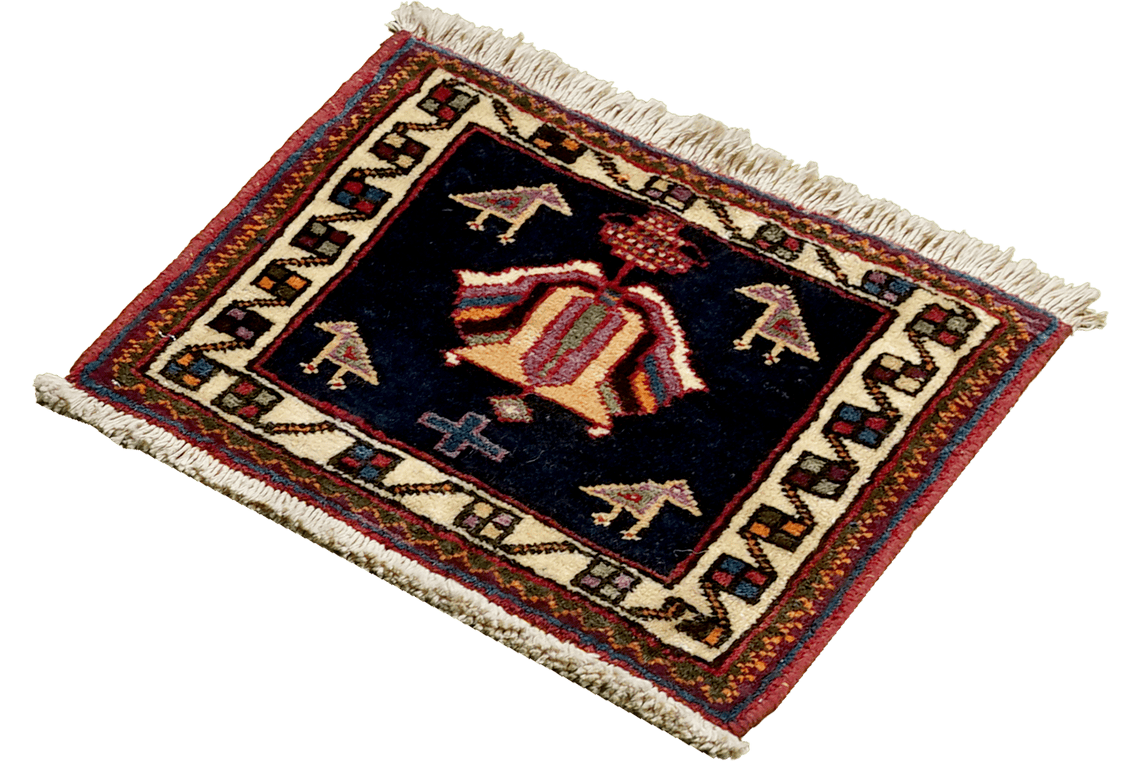 Afshar — Hand-knotted, 44x34 cm, Blue, 100% Virgin Wool | View 5