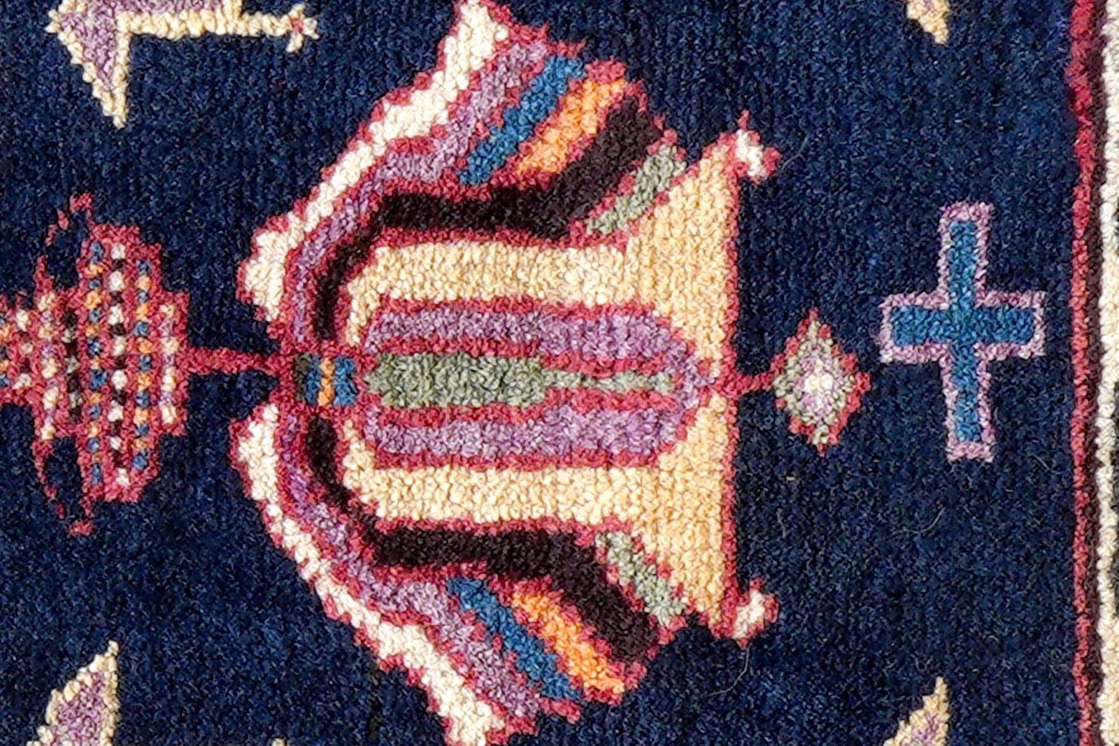 Afshar — Hand-knotted, 44x34 cm, Blue, 100% Virgin Wool | View 6