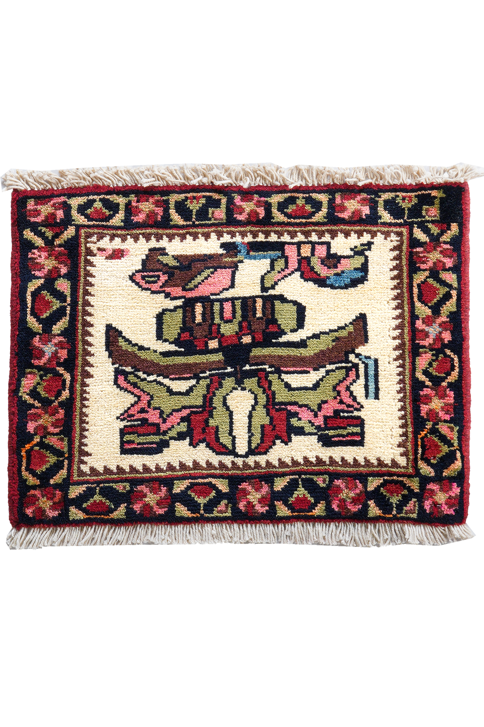 Afshar — Handgefertigt, 34x45 cm, Blau, 100% Virgin Wool | Main view