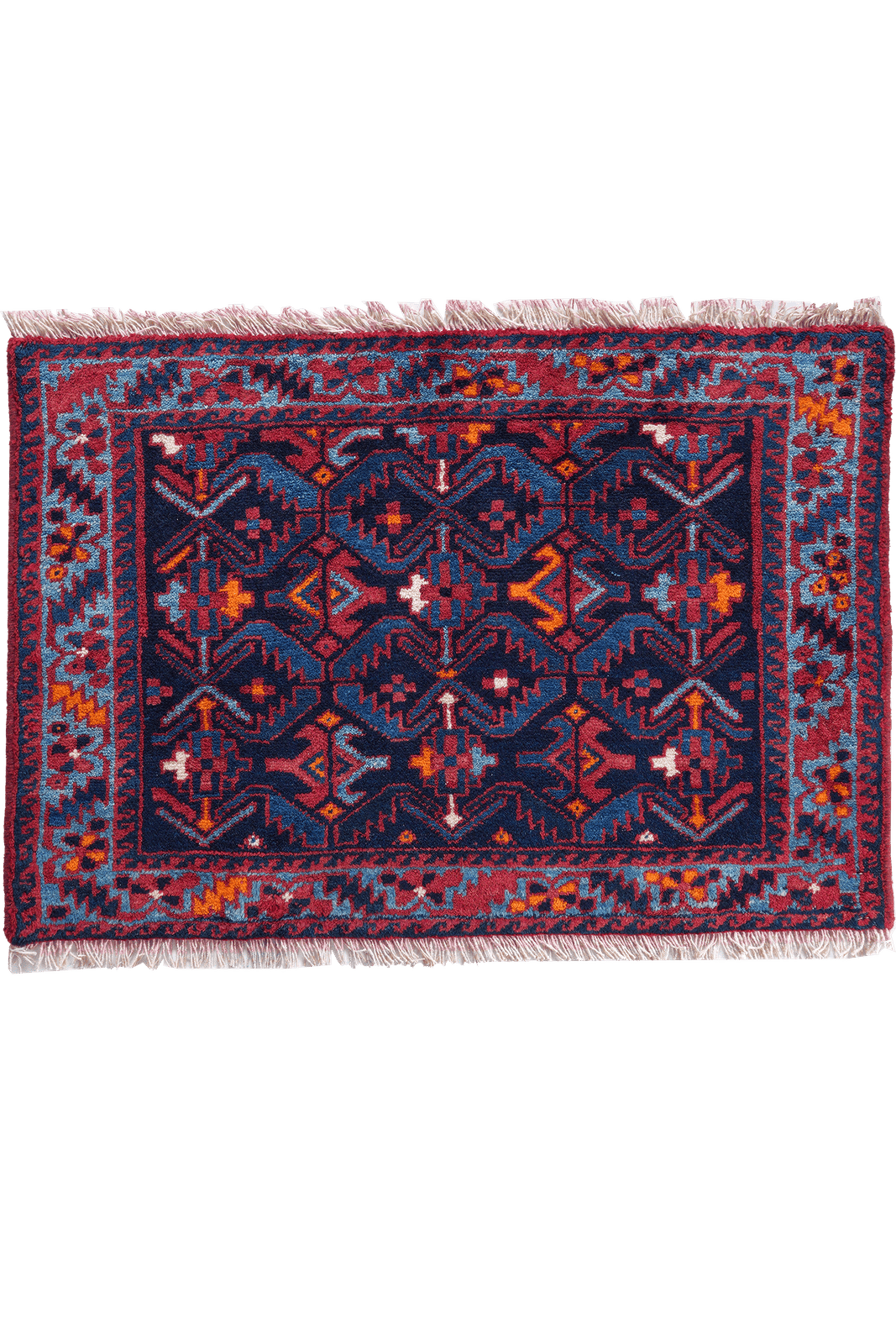 Afshar — Hand-knotted, 82x57 cm, Blue, 100% Virgin Wool | Main view