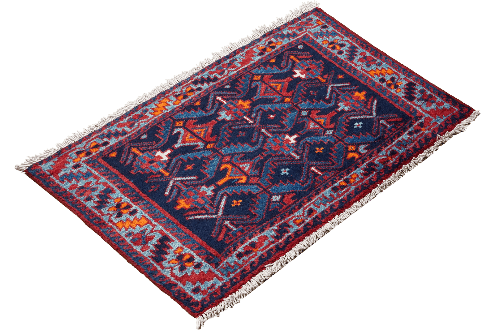 Afshar — Hand-knotted, 84x58 cm, Blue, 100% Virgin Wool | View 4