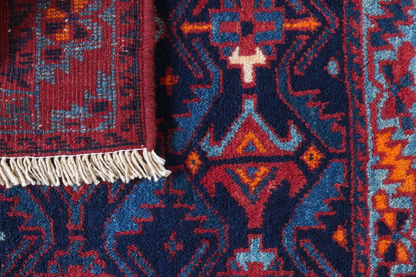 Afshar — Hand-knotted, 84x58 cm, Blue, 100% Virgin Wool | View 7