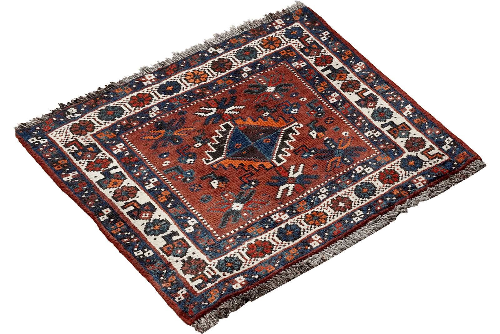 Gashgai — Hand-knotted, 65x59 cm, Red, 100% Virgin Wool | View 4