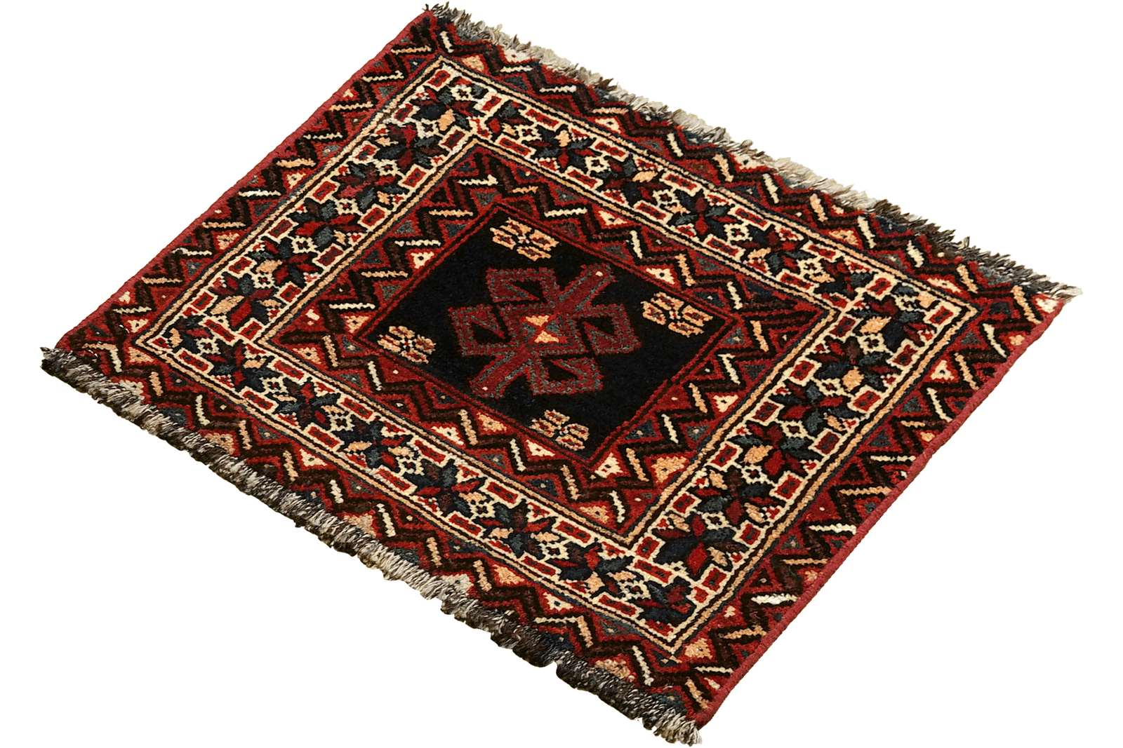 Gashgai — Hand-knotted, 63x57 cm, Blue, 100% Virgin Wool | View 5