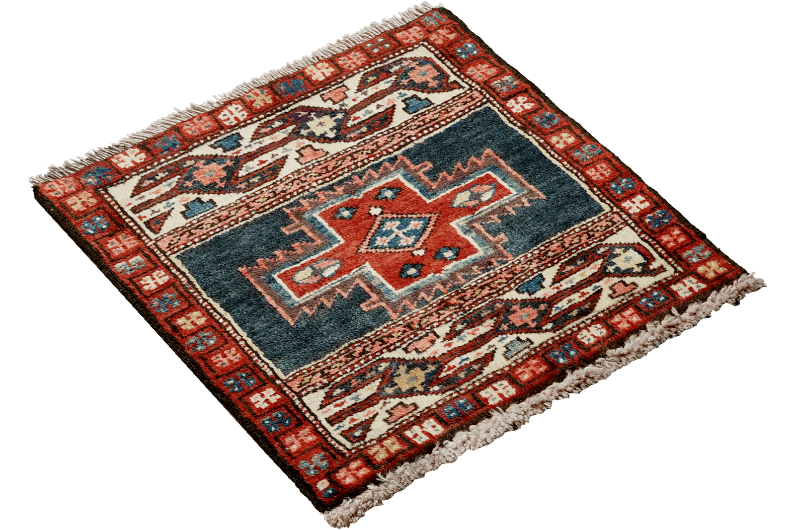 Shahsavan — Hand-knotted, 51x55 cm, Blue, 100% Virgin Wool | View 4