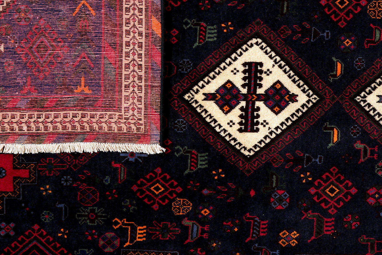 Afshar — Handgefertigt, 233x162 cm, Beige, 100% Virgin Wool | View 8