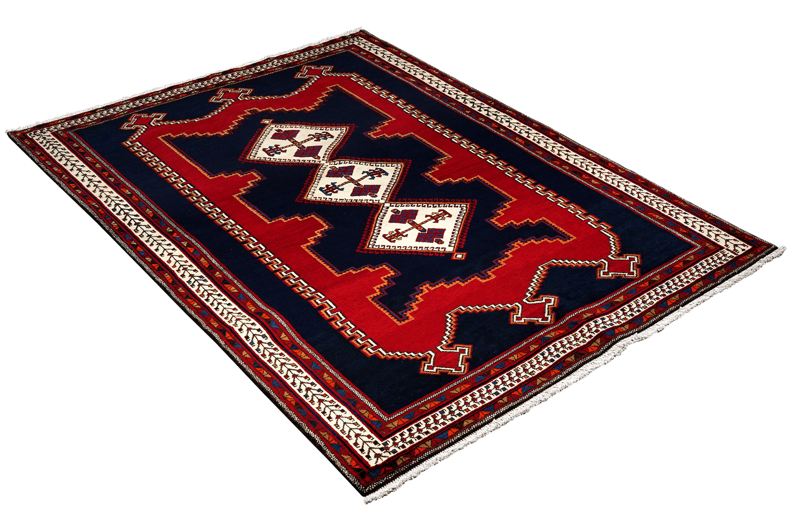 Afshar — Hand-knotted, 159x233 cm, Blue, 100% Virgin Wool | View 4
