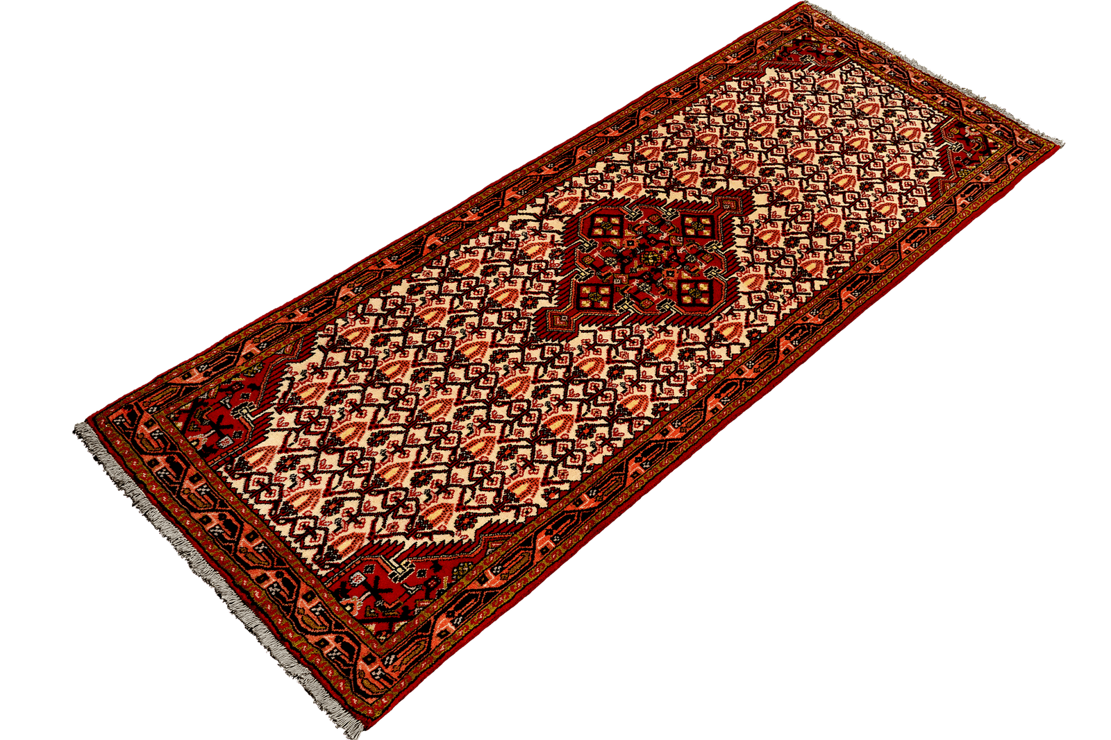 Assadabad — Hand-knotted, 81x189 cm, Beige, 100% Virgin Wool | View 5