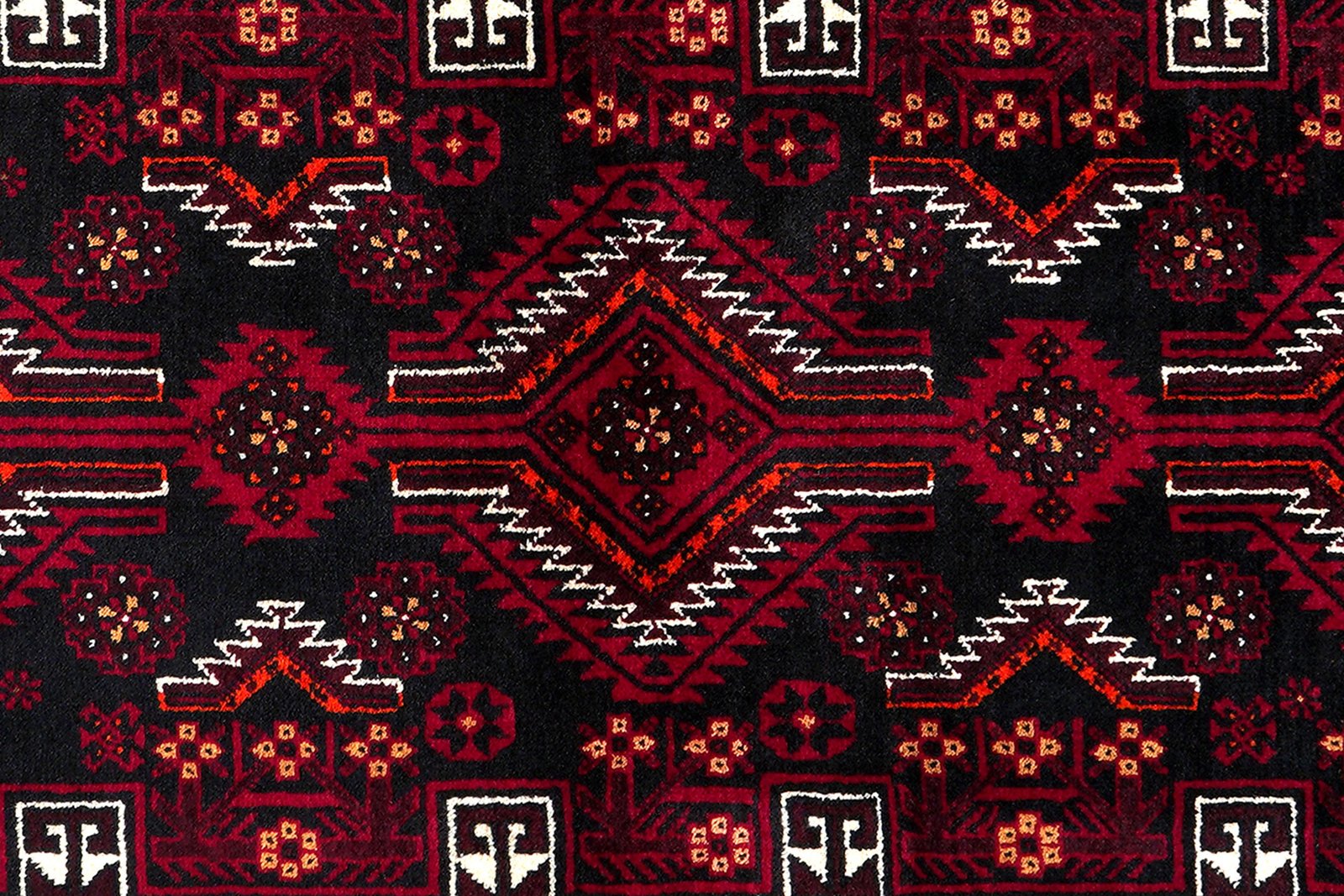 Belutch — Hand-knotted, 107x225 cm, Black, 100% Virgin Wool | View 6