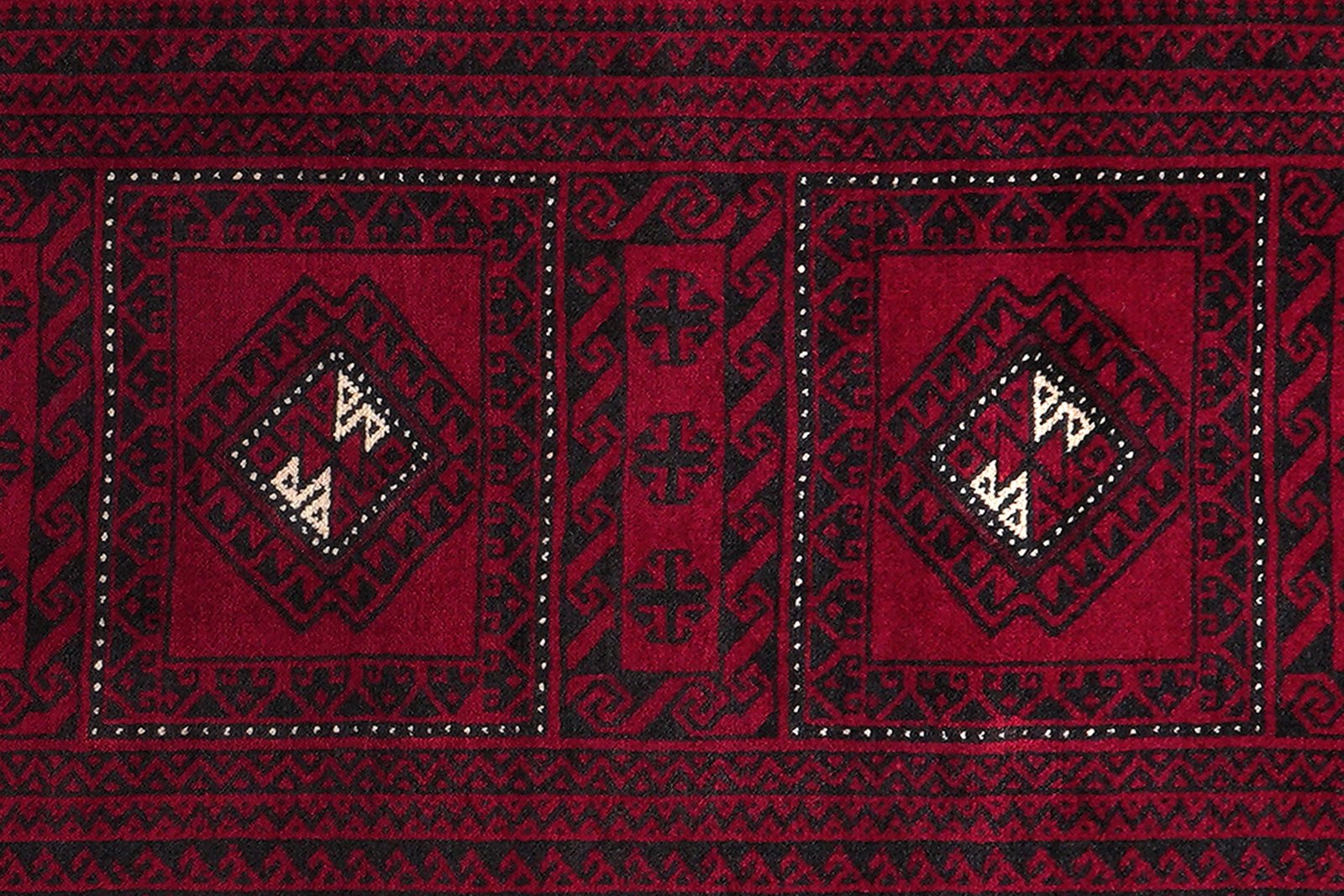 Belutch — Hand-knotted, 109x200 cm, Red, 100% Virgin Wool | View 6