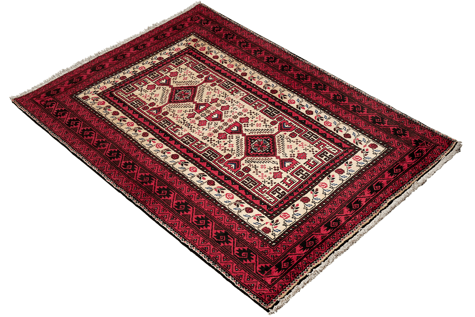 Belutch — Hand-knotted, 111x202 cm, Beige, 100% Virgin Wool | View 4