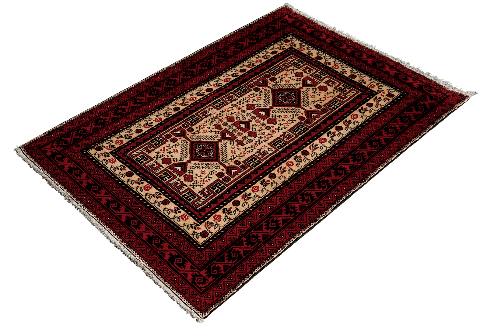 Belutch — Hand-knotted, 111x202 cm, Beige, 100% Virgin Wool | View 5