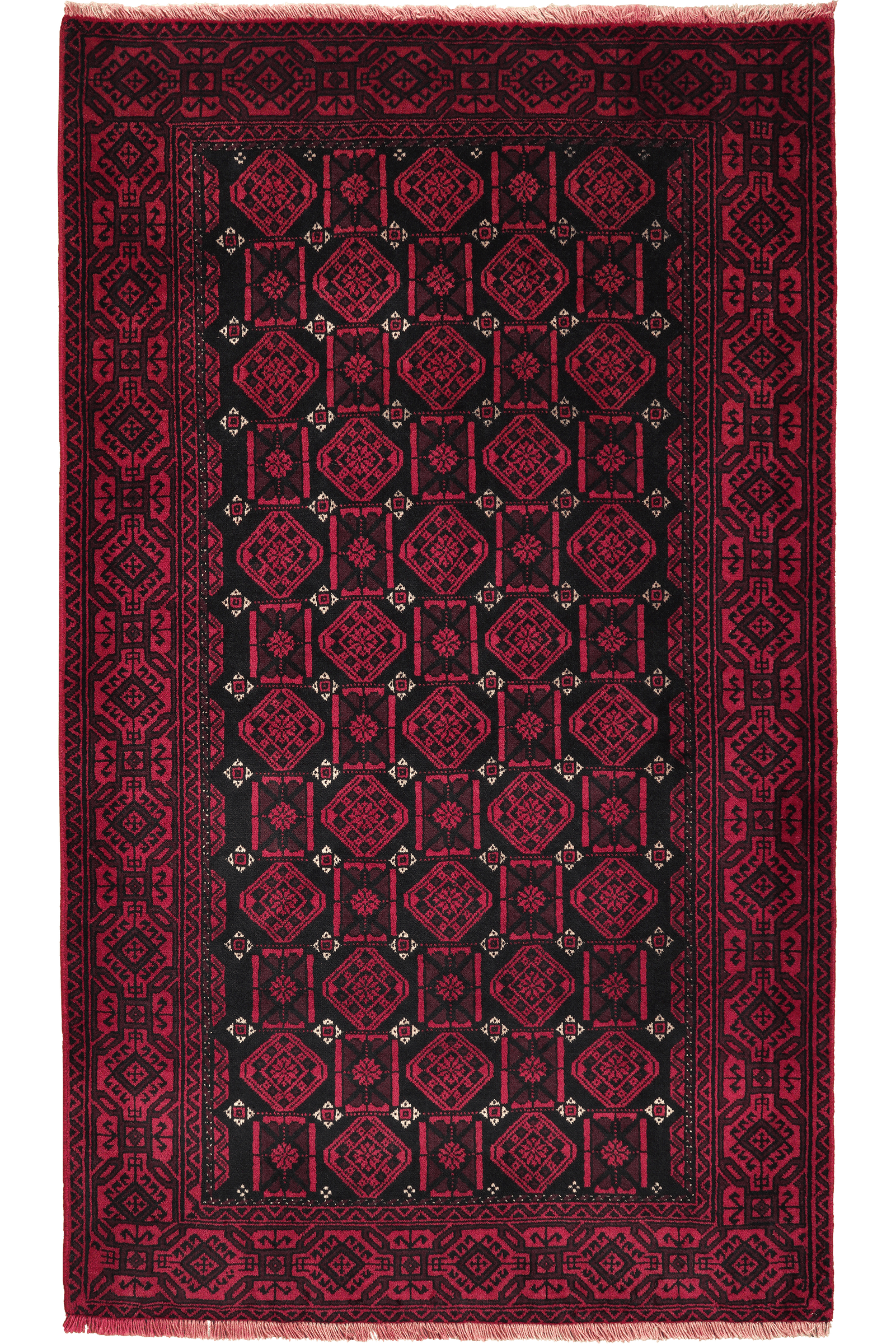 Belutch — Hand-knotted, 118x197 cm, Black, 100% Virgin Wool | Main view