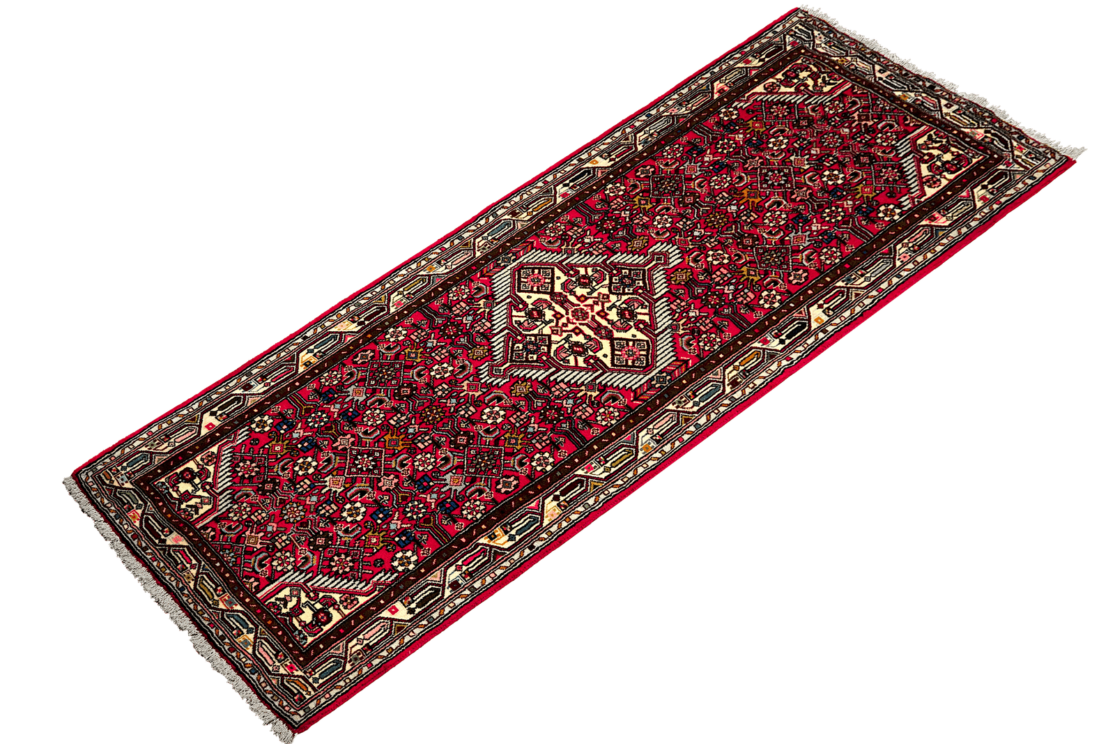 Assadabad — Hand-knotted, 77x201 cm, Red, 100% Virgin Wool | View 5
