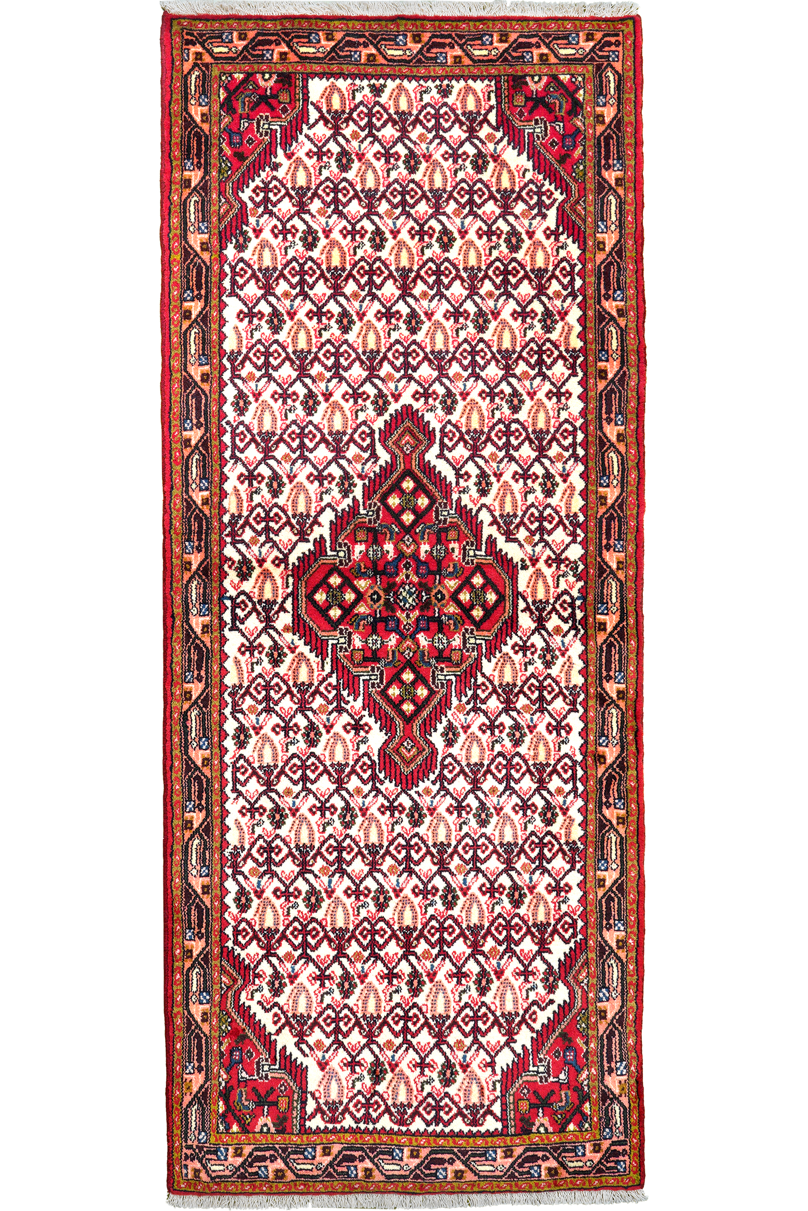 Assadabad — Hand-knotted, 78x193 cm, Beige, 100% Virgin Wool | Main view