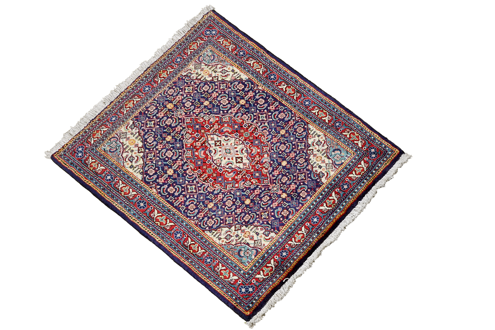 Sarough — Hand-knotted, 70x79 cm, Blue, 100% Virgin Wool | View 4