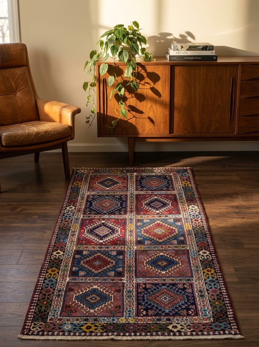 Yalameh — Hand-knotted, 82x193 cm, Multicolor, 100% Virgin Wool | Back view