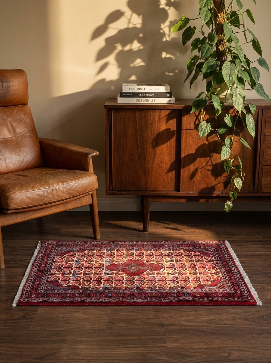 Assadabad — Hand-knotted, 67x99 cm, Beige, 100% Virgin Wool | Back view