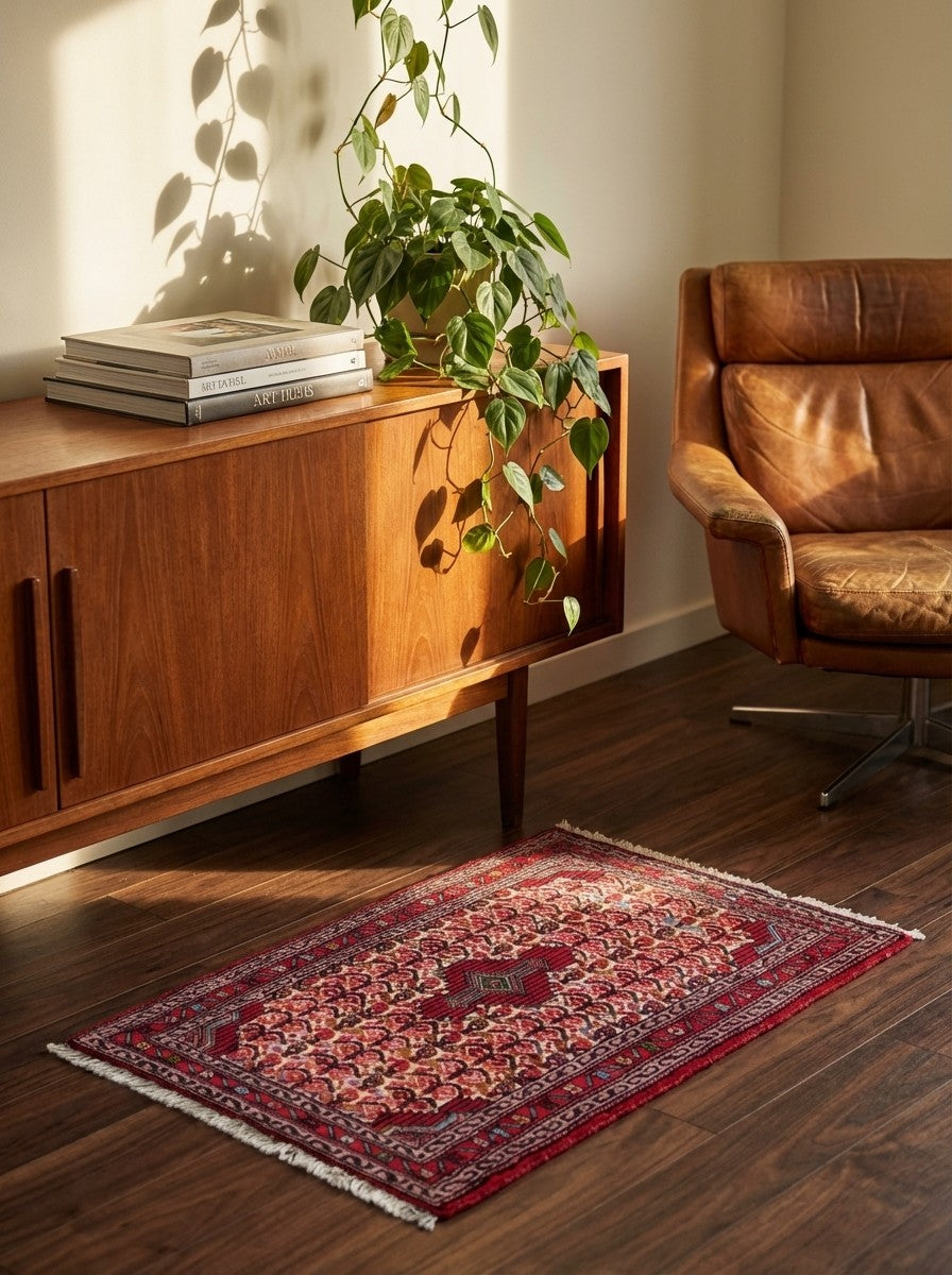Assadabad — Hand-knotted, 65x95 cm, Beige, 100% Virgin Wool | Back view