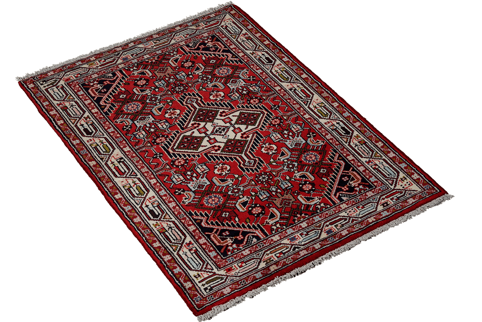 Assadabad — Hand-knotted, 81x130 cm, Red, 100% Virgin Wool | View 4