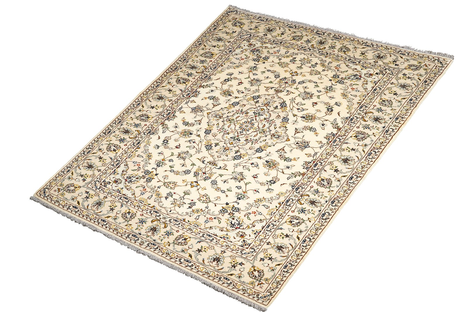 Kashan — Hand-knotted, 141x210 cm, Beige, 100% Virgin Wool | View 5