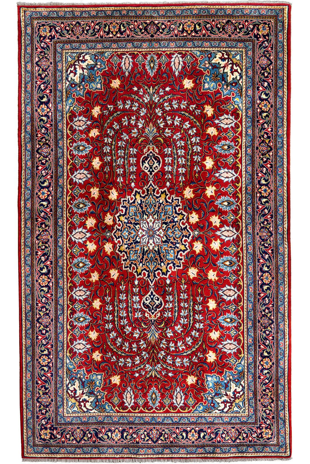 Sarough — Hand-knotted, 132x220 cm, Red, 100% Virgin Wool | Main view