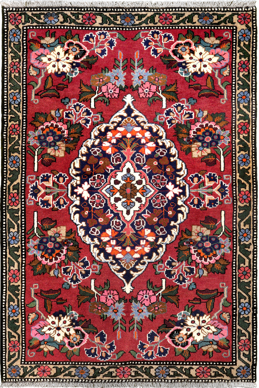 Saveh — Hand-knotted, 109x161 cm, Red, 100% Virgin Wool | Main view