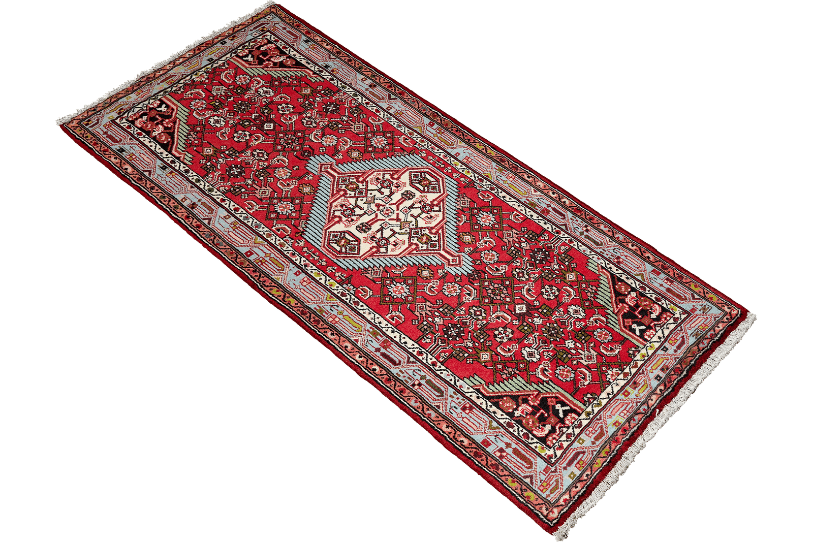 Assadabad — Hand-knotted, 83x195 cm, Red, 100% Virgin Wool | View 4